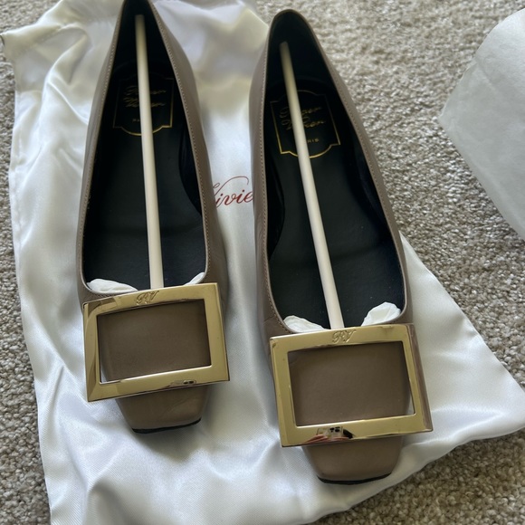ROGER VIVIER 25S TROMPETTE BALLERINAS 25MM IN BLACK PLAID PATTERN CANVAS